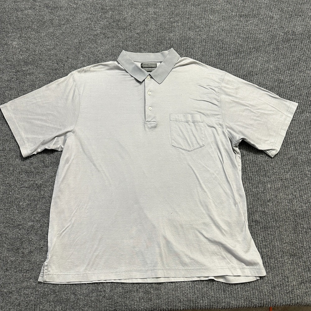 Daniel Cremieux Signature Collection Mens Polo Shirt XL Gray Cotton Short Sleeve